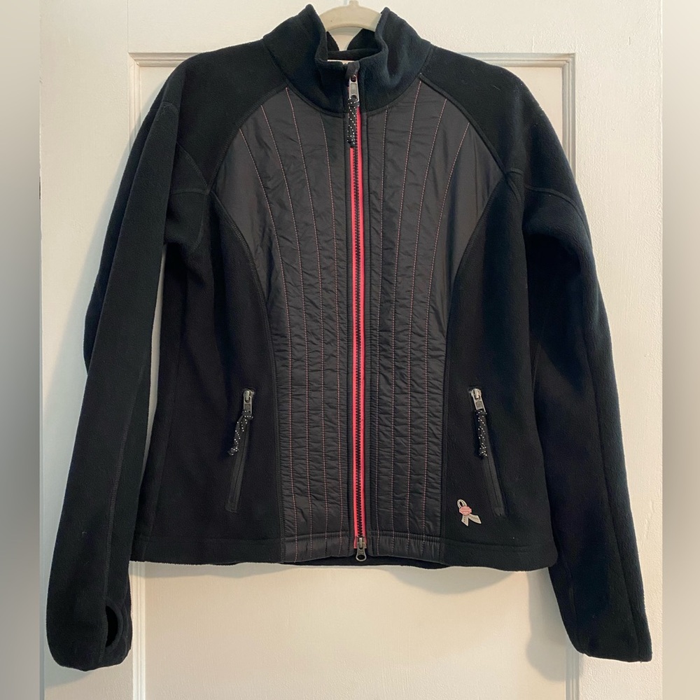Harley-Davidson Women’s Breast Cancer Black Pink Fleece Full-Zip Jacket Biker